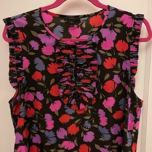 J Crew Margot Top In Painted Pansy Floral